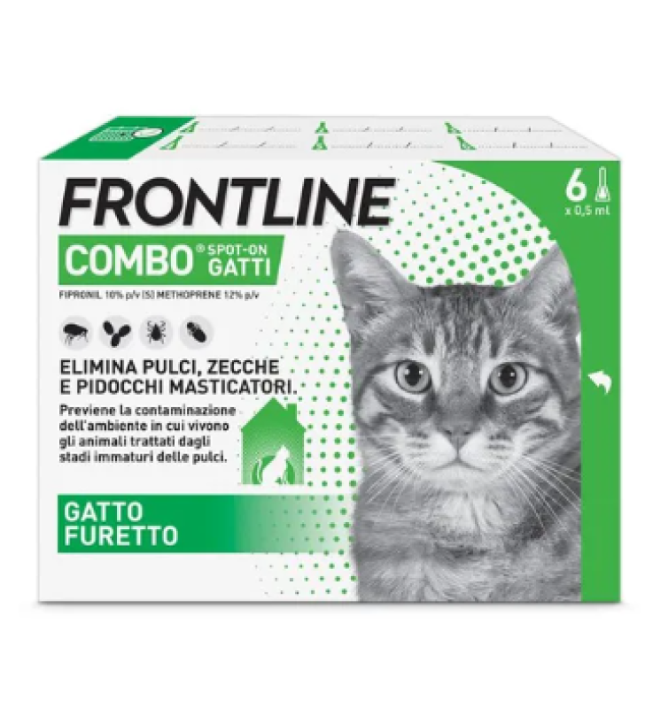 Frontline Combo Gatti e Furetti | 6 Pipette Antiparassitarie