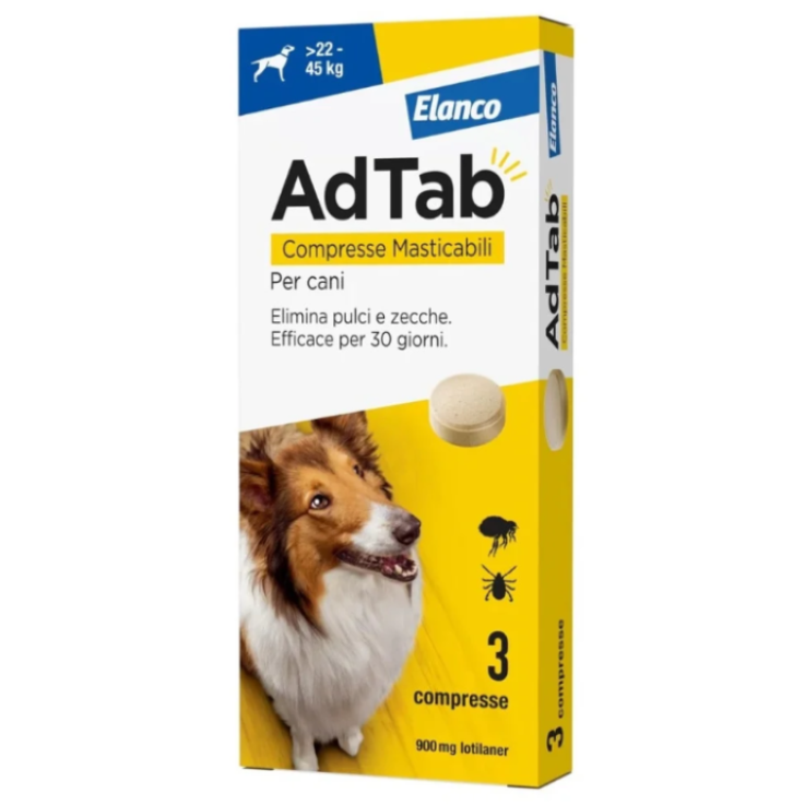 ADTAB Lotilaner Elanco Cani | Antiparassitario Pulci e Zecche 3CPR ADTAB Lotilaner Elanco Cani | Antiparassitario Pulci e Zecche 3CPR