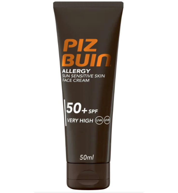 Piz Buin Allergy Crema Viso SPF50+ | CALMANELLE FEVERFEW Pelle Sensibile Sole 50ml