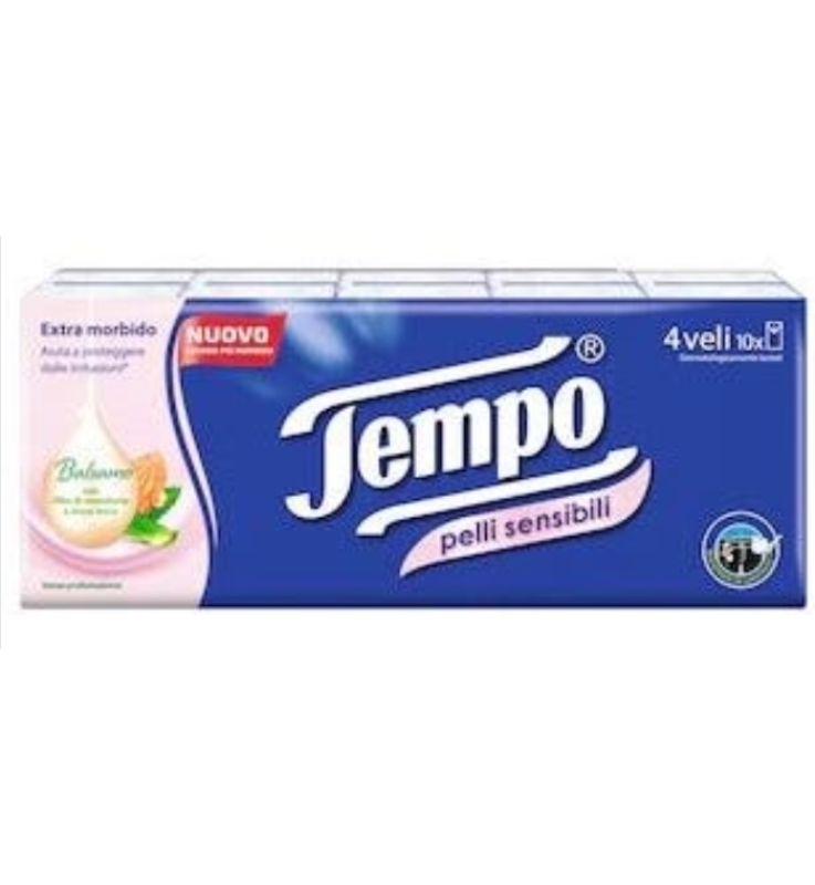 TEMPO FAZZOLETTI PELLI SENSIBILI 10X9 PEZZI