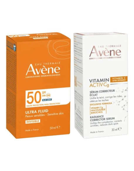 Avène Ultra Fluid SPF50+ + Vitamin Activ CG (Cofanetto) - Protezione solare Avène