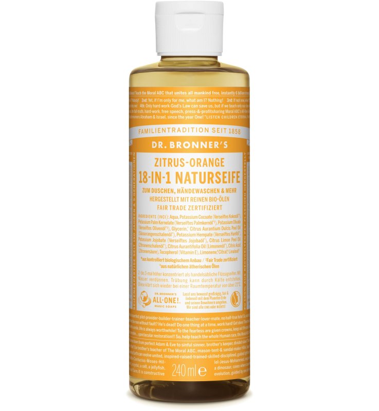 DR BRONNER'S 18-IN-1 LIQUID SOAP CITRUS-ORANGE 240 ML
