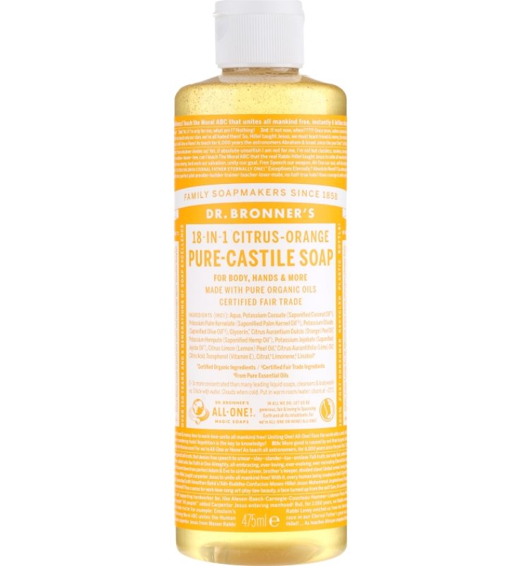 DR BRONNER'S 18-IN-1 LIQUID SOAP CITRUS-ORANGE 475 ML