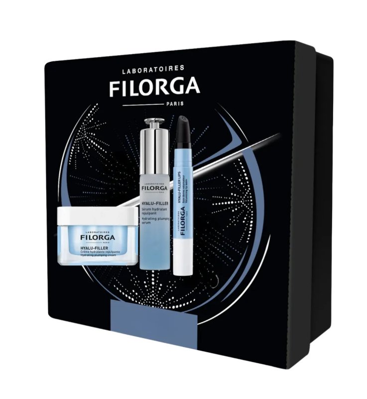 Filorga Hyalu-Filler Cofanetto Idratante con Crema, Siero e Balsamo Labbra
