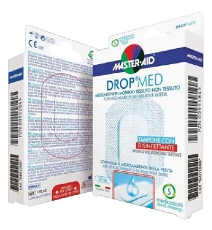 MEDICAZIONE ADESIVA MASTER-AID DROP MED 14X14 5 PEZZI MEDICAZIONE ADESIVA MASTER-AID DROP MED 14X14 5 PEZZI
