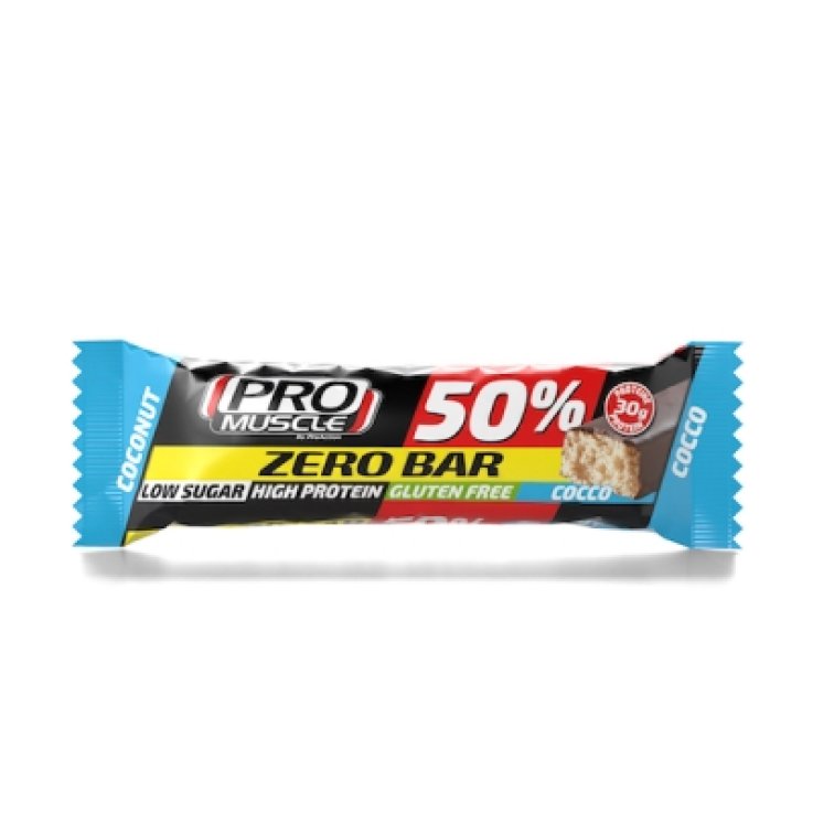 PROMUSCLE ZERO BAR 50% BARRETTA IPERPROTEICA AL COCCO 60 G PROMUSCLE ZERO BAR 50% BARRETTA IPERPROTEICA AL COCCO 60 G