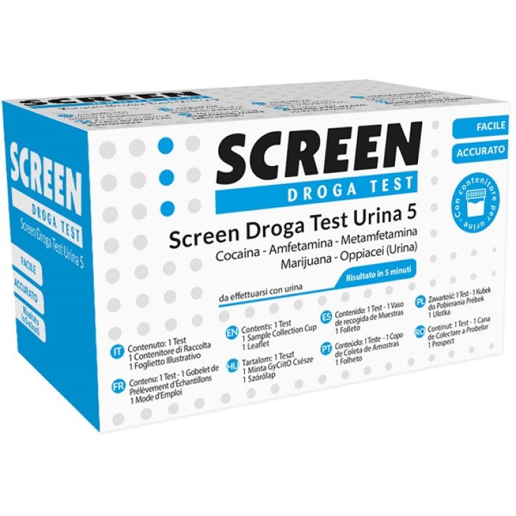 TEST DROGA SCREEN RILEVAZIONE 5 DROGHE NELL'URINA TEST DROGA SCREEN RILEVAZIONE 5 DROGHE NELL'URINA