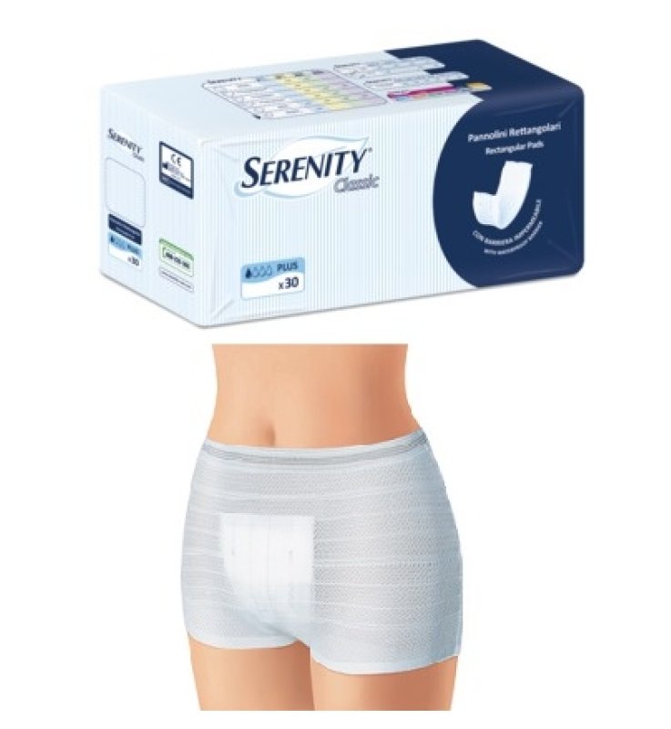 PANNOLONE PER INCONTINENZA FORMATO RETTANGOLARE CON BARRIERASERENITY 30 PEZZI