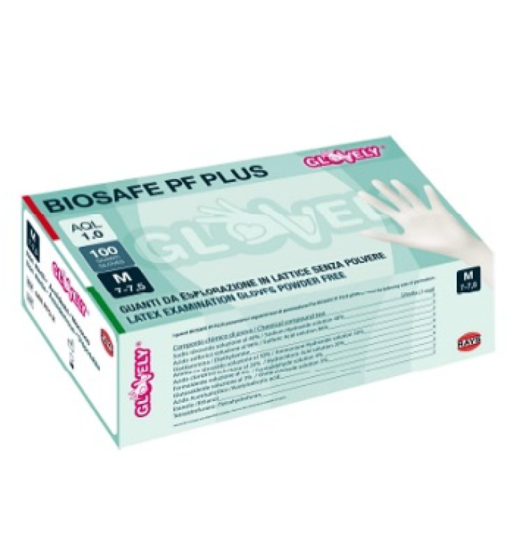 GUANTO IN LATTICE SENZA POLVERE AMBIDESTRO FORMA ANATOMICA COLSINO ELASTICO RINFORZATO ANTIARROTOLAMENTO BIOSAFE PF PLUSBIANCO MISURA SMALL 100 PEZZI