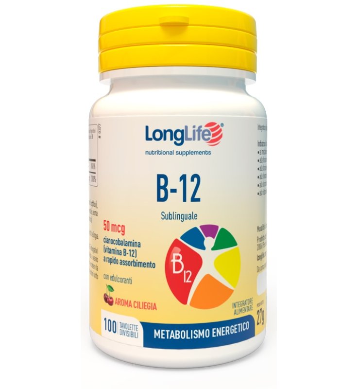 LONGLIFE B12 50MCG SUBLINGUALE 100 TAVOLETTE LONGLIFE B12 50MCG SUBLINGUALE 100 TAVOLETTE