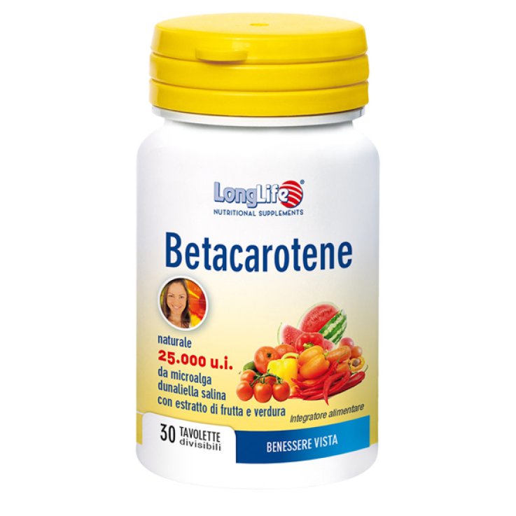 LONGLIFE BETACAROTENE TITOLAZIONE 25000 30 TAVOLETTE RIVESTITE LONGLIFE BETACAROTENE TITOLAZIONE 25000 30 TAVOLETTE RIVESTITE