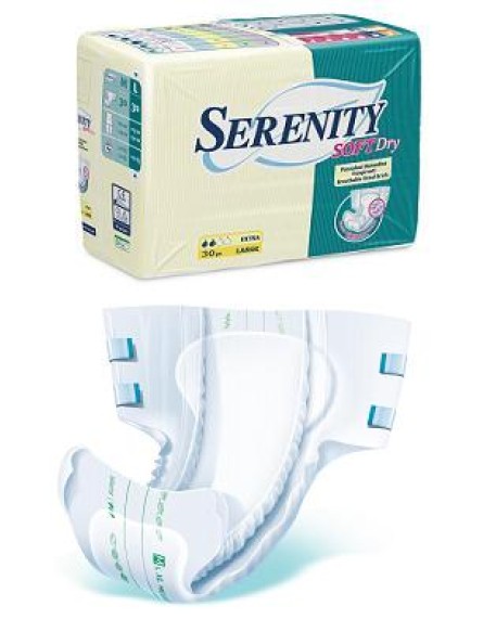 PANNOLONE PER INCONTINENZA SERENITY SOFTDRY FORMATO EXTRA TAGLIA LARGE 30 PEZZI