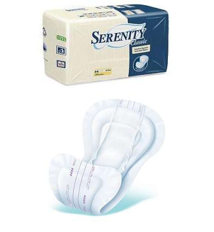 PANNOLONE PER INCONTINENZA SERENITY SAGOMATO SUPER IN TESSUTO NON TESSUTO 30 PEZZI