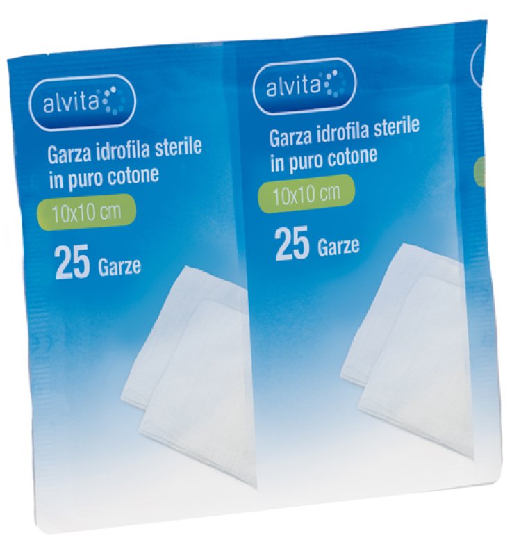 ALVITA GARZA IDROF 10X10CM 25PZ ALVITA GARZA IDROF 10X10CM 25PZ