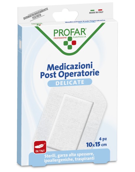 MEDICAZIONE POST OPERATORIA STERILE GARZA ANTIADERENTE 10X15CM 4 PEZZI PROFAR