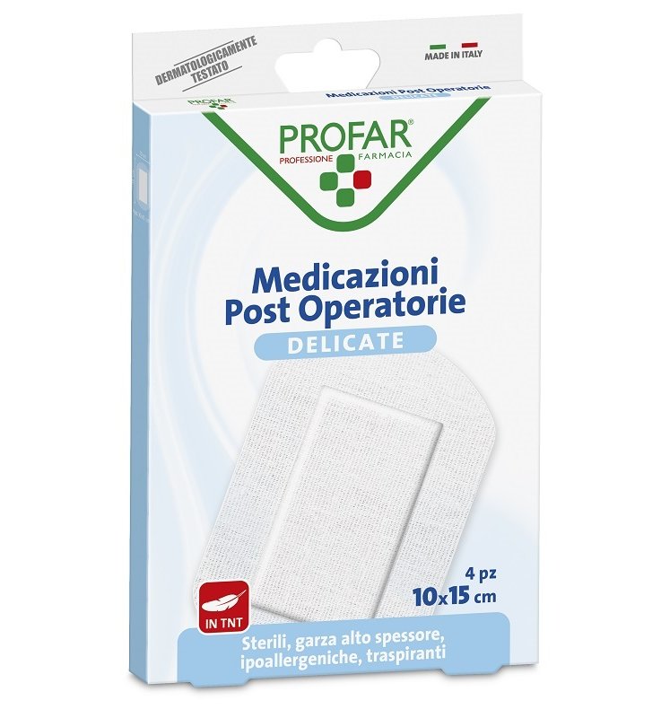 MEDICAZIONE POST OPERATORIA STERILE GARZA ANTIADERENTE 10X15CM 4 PEZZI PROFAR
