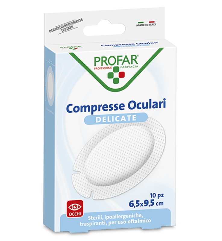 COMPRESSE OCULARI CON GARZA ANTIADERENTE 9,5X6,5 CM 10 PEZZIPROFAR