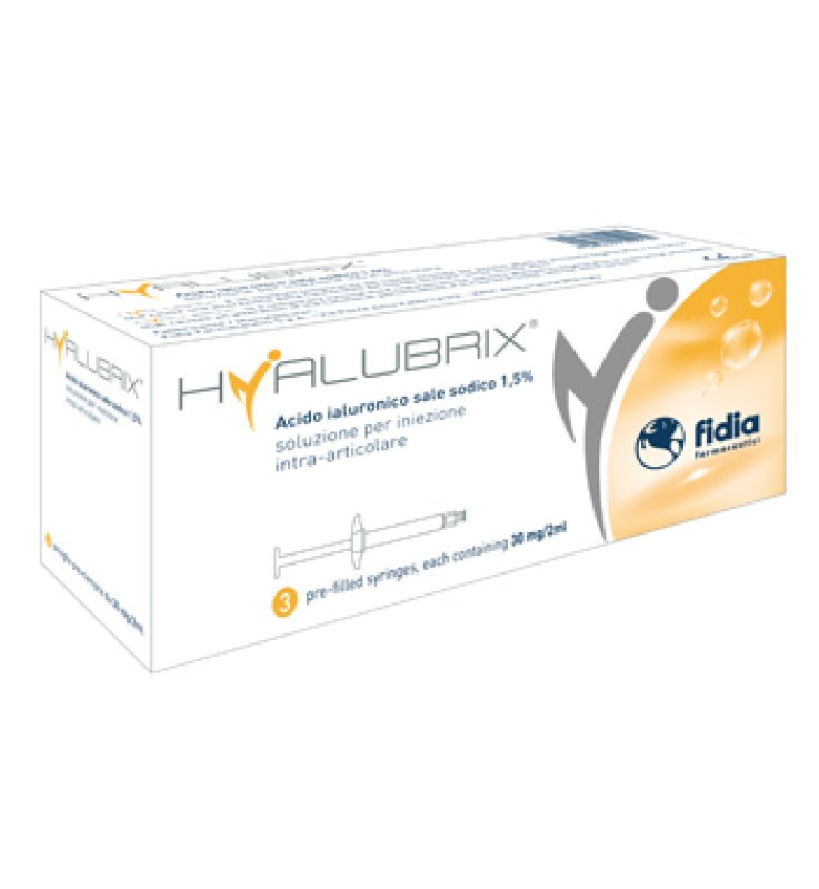 SIRINGA INTRA-ARTICOLARE HYALUBRIX ACIDO IALURONICO 1,5% 30MG 2 ML 3 PEZZI