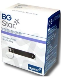 STRISCE PER MISURAZIONE GLICEMIA BGSTAR 25 PEZZI COMPATIBILICON MISURATORE DI GLICEMIA MYSTAR EXTRA