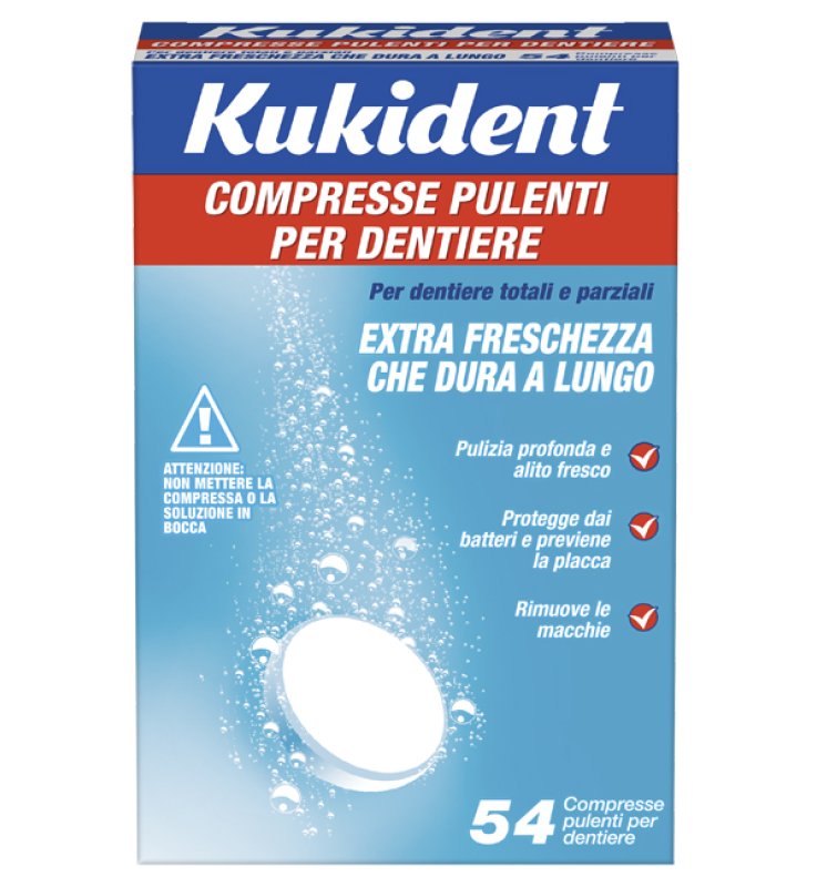 KUKIDENT CLEANSER FRESCH 54 COMPRESSE PULIZIA PROTESI DENTARIE