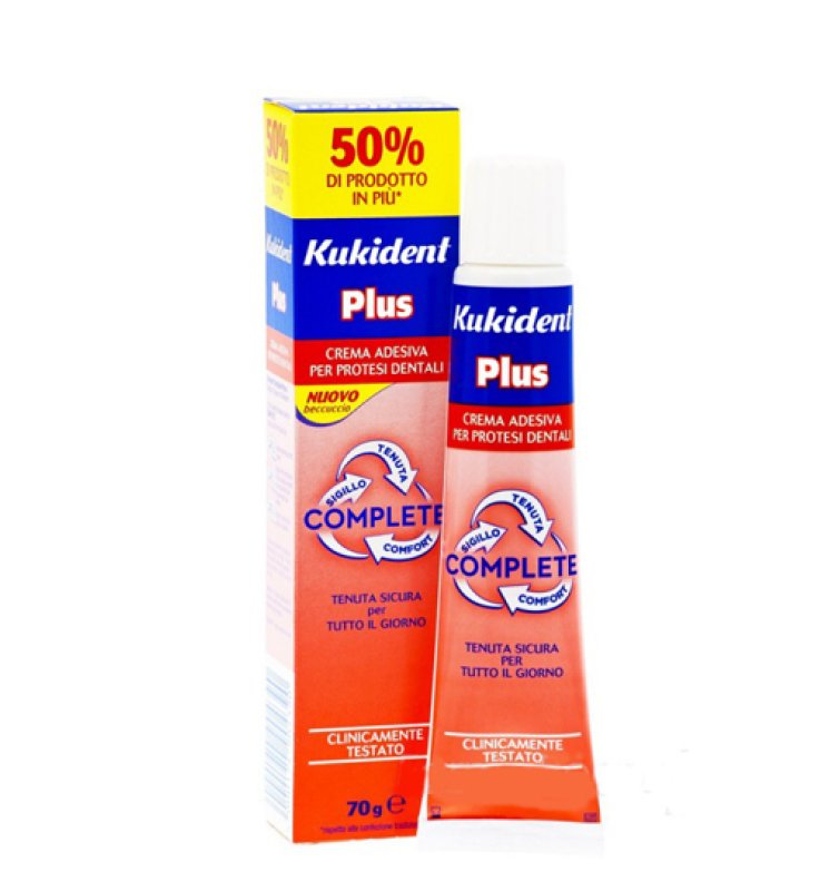 KUKIDENT PLUS COMPLETE CREMA ADESIVA PER PROTESI DENTARIE 70G