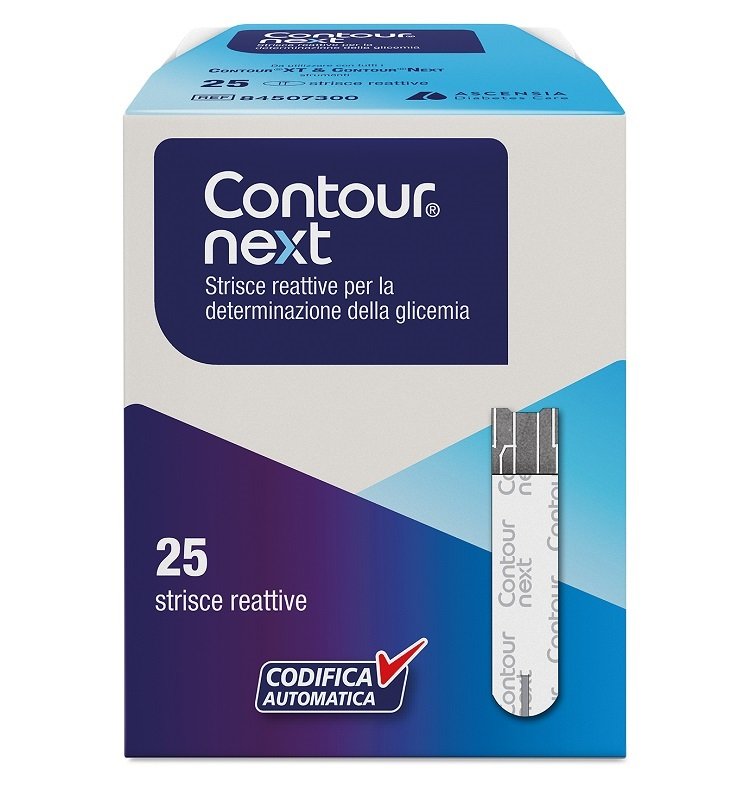 STRISCE REATTIVE PER TEST GLICEMIA CONTOUR NEXT 25 PEZZI