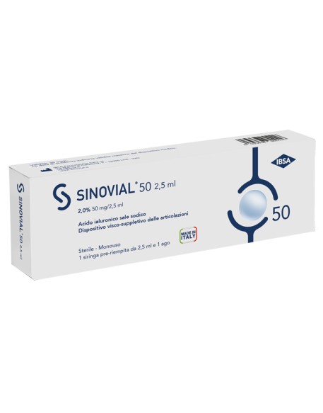 SIRINGA INTRA-ARTICOLARE SINOVIAL ONE ACIDO IALURONICO 2% 2,5 ML