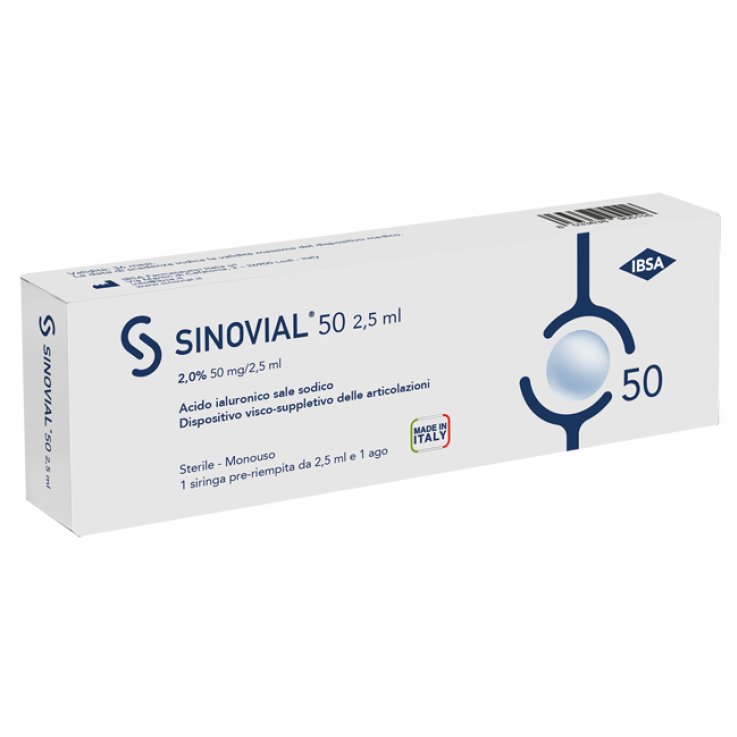 SIRINGA INTRA-ARTICOLARE SINOVIAL ONE ACIDO IALURONICO 2% 2,5 ML SIRINGA INTRA-ARTICOLARE SINOVIAL ONE ACIDO IALURONICO 2% 2,5 ML