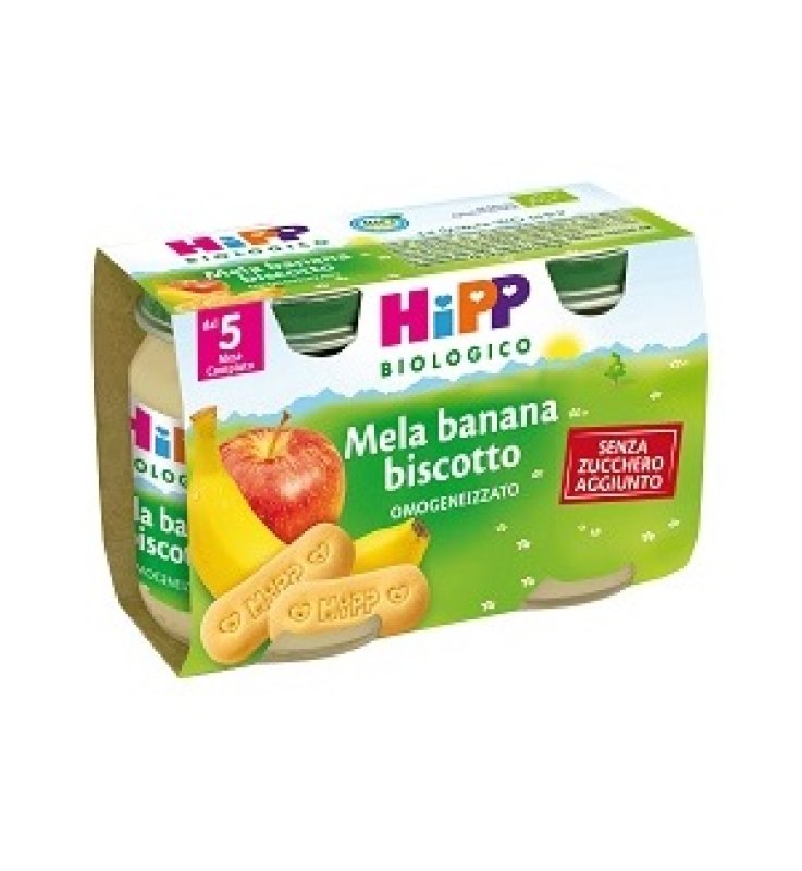 HIPP BIO OMOGENEIZZATO MELA BANANA BISCOTTO 2X125 G
