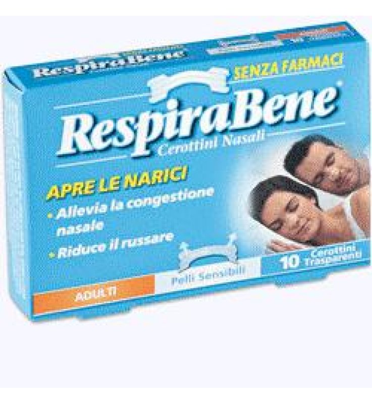 CEROTTO NASALE TRASPARENTE ADULTI RESPIRA BENE 30 PEZZI