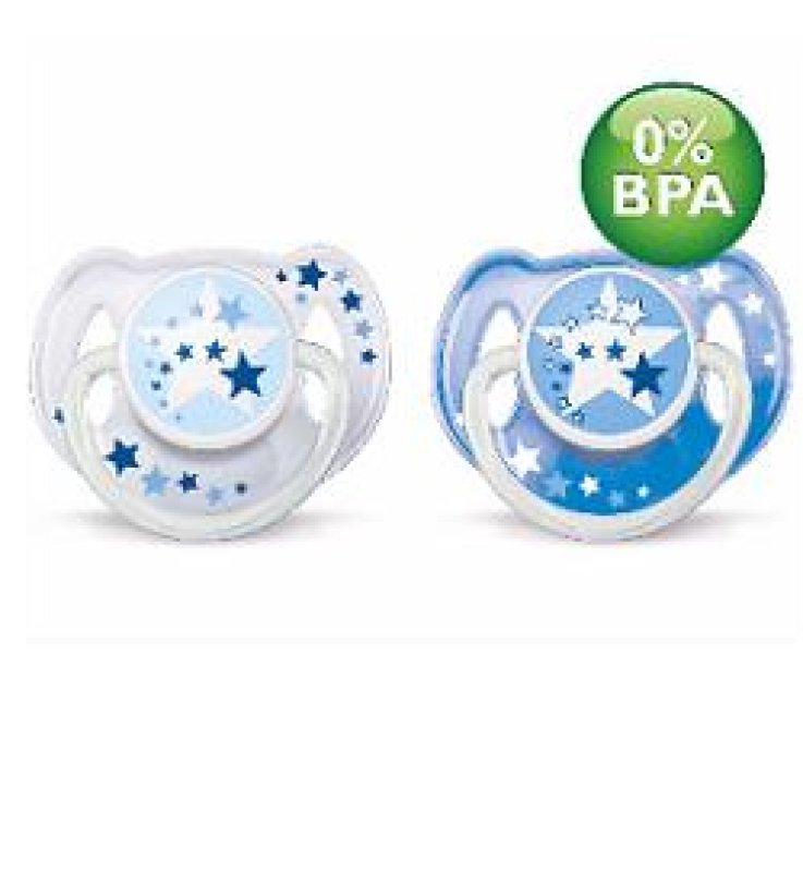AVENT SUCCHIETTO NOTTURNO IN SILICONE 6-18 MESI MASCHIO 2 PEZZI