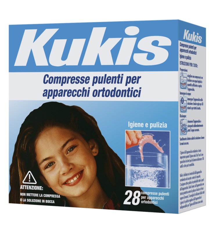 KUKIS CLEANSER 28 COMPRESSE PER PULIZIA APPARECCHI ORTODONTICI