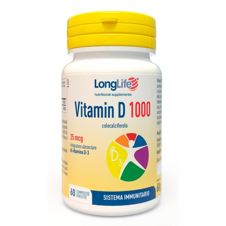 LONGLIFE VITAMINA D3 1000UI 60 COMPRESSE LONGLIFE VITAMINA D3 1000UI 60 COMPRESSE