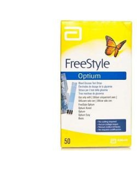 STRISCE MISURAZIONE GLICEMIA FREESTYLE OPTIUM TEST STRIPS 25PEZZI