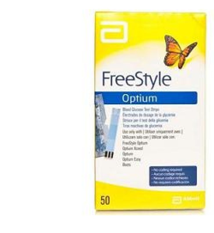 STRISCE MISURAZIONE GLICEMIA FREESTYLE OPTIUM TEST STRIPS 25PEZZI