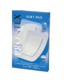 GARZA COMPRESSA PRONTEX SOFT PAD 10X12,5 6 PEZZI (5 TNT + 1IMPERMEABILE AQUA PAD)