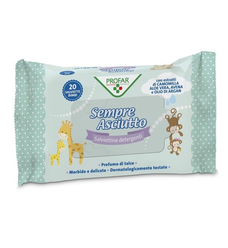 SALVIETTINE UMIDIFICATE SEMPRE ASCIUTTO 20 PEZZI PROFAR