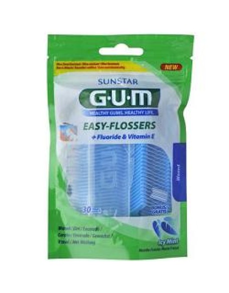 GUM EASY FLOSSERS FILO INTERDENTALE CON FORCELLA 30 PEZZI