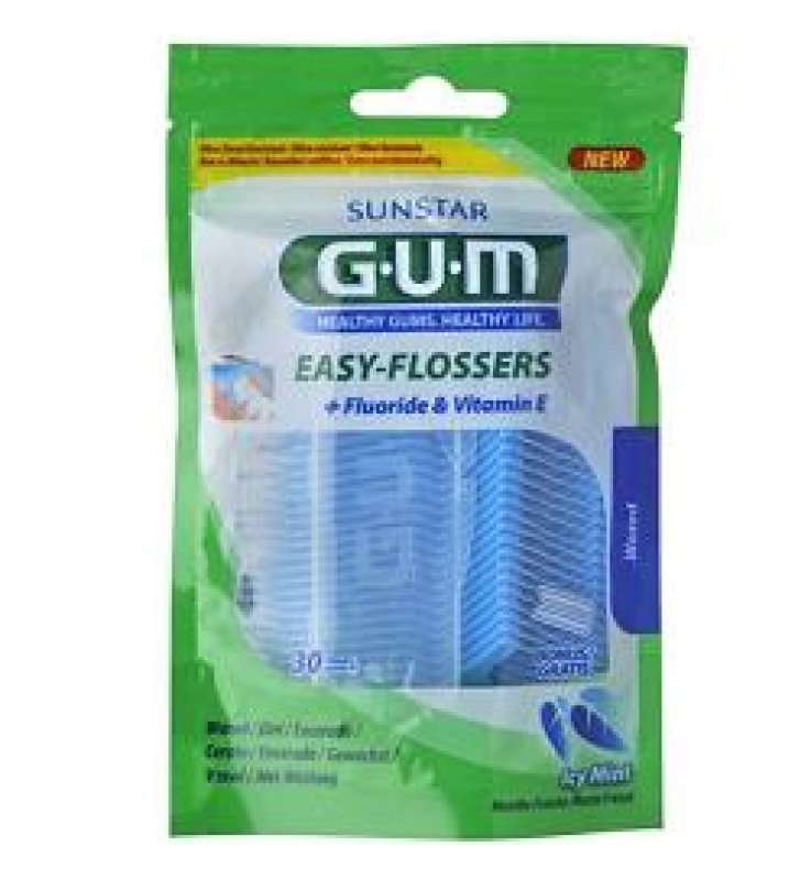 GUM EASY FLOSSERS FILO INTERDENTALE CON FORCELLA 30 PEZZI
