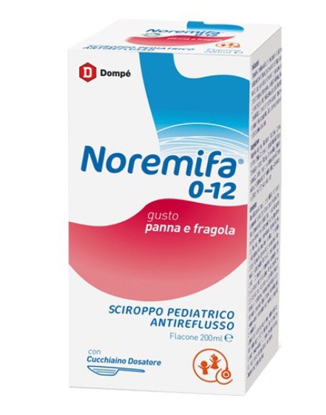 SCIROPPO PEDIATRICO ANTIREFLUSSO NOREMIFA 0-12 FLACONE 200 ML GUSTO PANNA E FRAGOLA