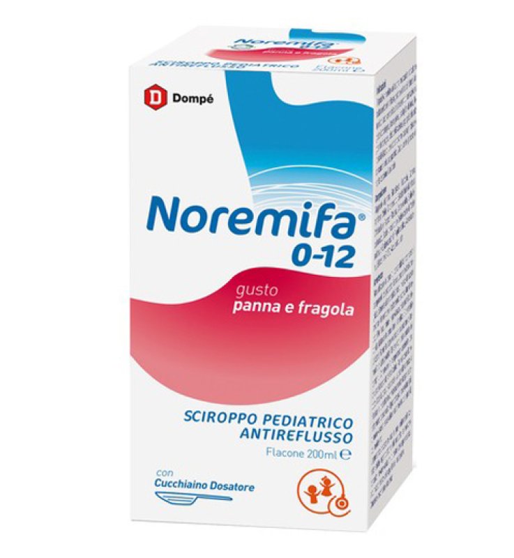 SCIROPPO PEDIATRICO ANTIREFLUSSO NOREMIFA 0-12 FLACONE 200 ML GUSTO PANNA E FRAGOLA SCIROPPO PEDIATRICO ANTIREFLUSSO NOREMIFA 0-12 FLACONE 200 ML GUSTO PANNA E FRAGOLA