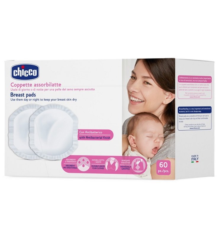CHICCO COPPETTA ASSORBILATTE ANTIBATTERICA 60 PEZZI