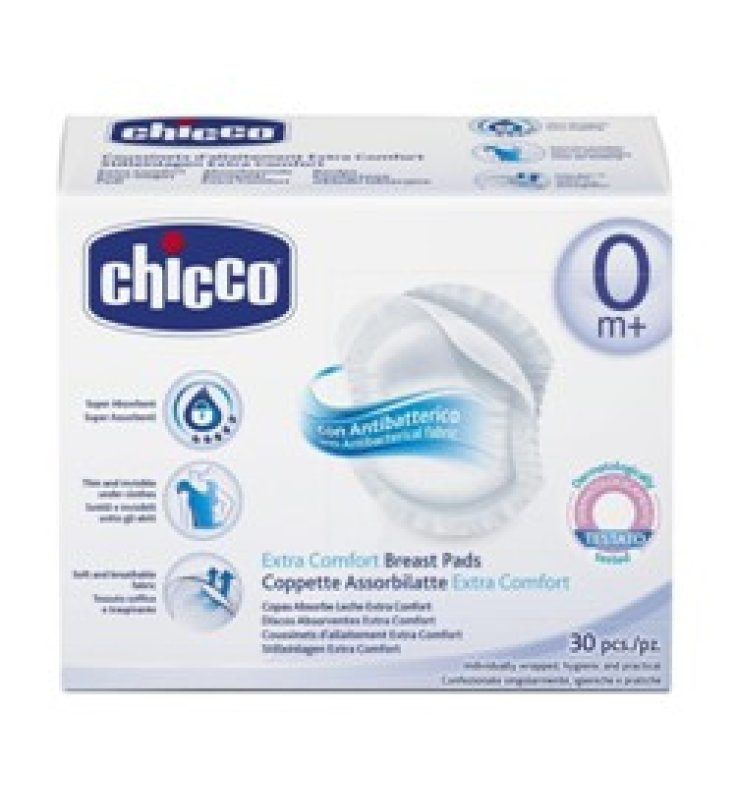 CHICCO COPPETTA ASSORBILATTE ANTIBATTERICA 30 PEZZI
