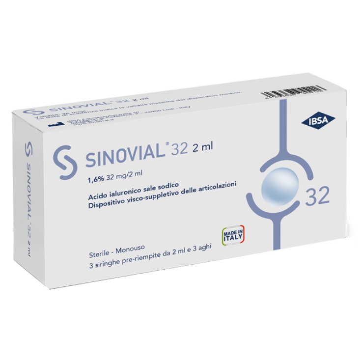 SIRINGA INTRA-ARTICOLARE SINOVIAL FORTE ACIDO IALURONICO 1,6% 2 ML 3 PEZZI SIRINGA INTRA-ARTICOLARE SINOVIAL FORTE ACIDO IALURONICO 1,6% 2 ML 3 PEZZI