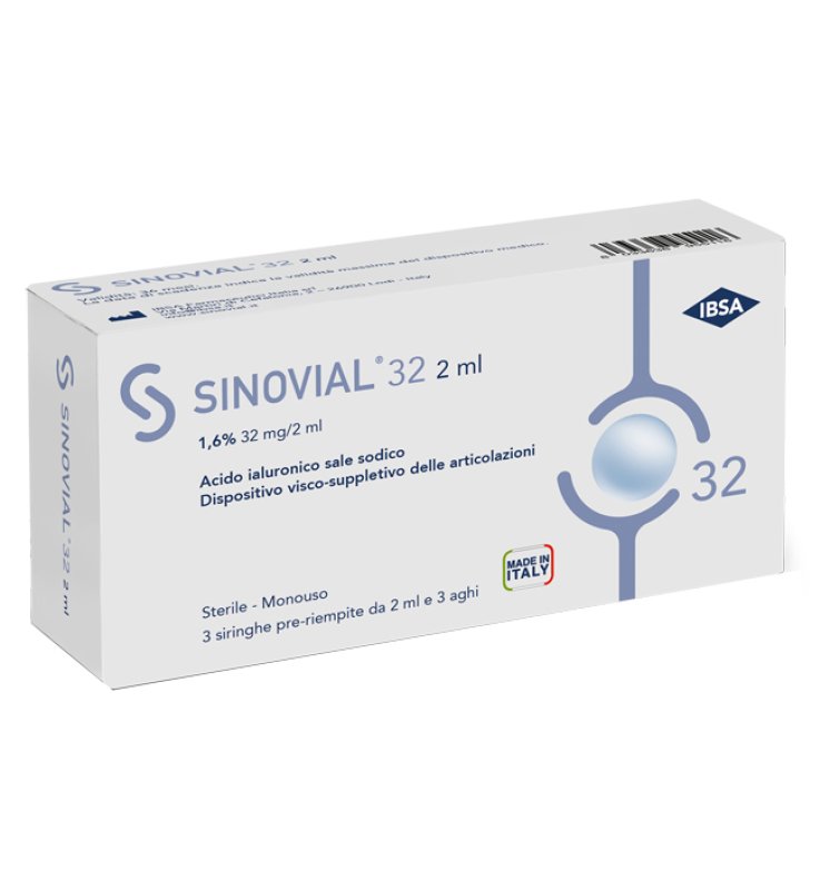 SIRINGA INTRA-ARTICOLARE SINOVIAL FORTE ACIDO IALURONICO 1,6% 2 ML 3 PEZZI