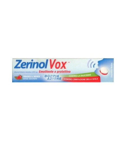 ZERINOLVOX FRAGOLA E MENTA EMOLLIENTE E PROTETTIVO 18 PASTIGLIE