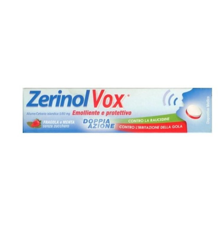 ZERINOLVOX FRAGOLA E MENTA EMOLLIENTE E PROTETTIVO 18 PASTIGLIE