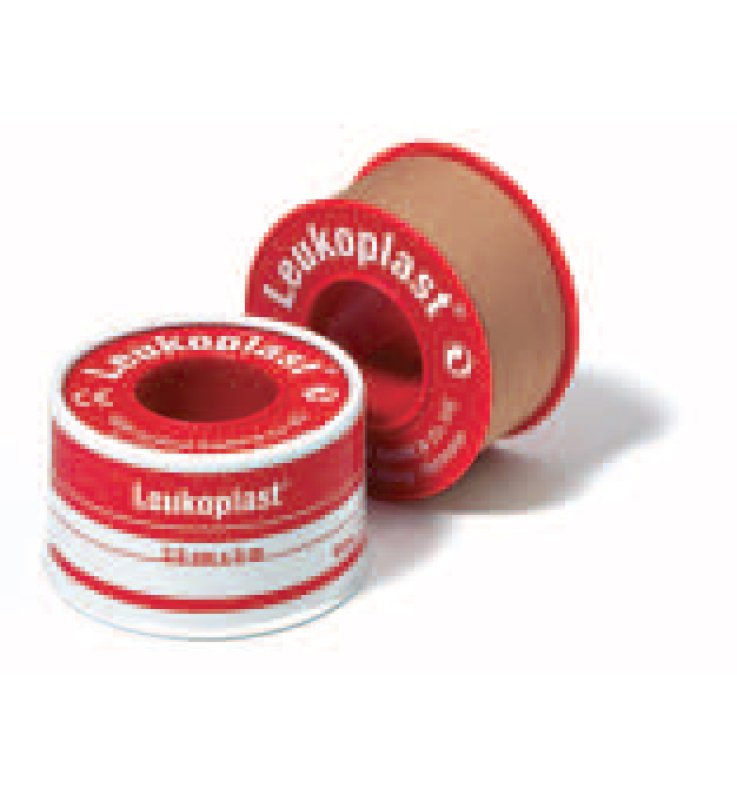CEROTTO CHIRURGICO PER FISSAGGIO MEDICAZIONI IN ROCCHETTO LEUKOPLAST SUPPORTO VISCOSA COLOR PELLE MASSA ADESIVA CAUCCIU'OSSIDO DI ZINCO 2,5X500CM