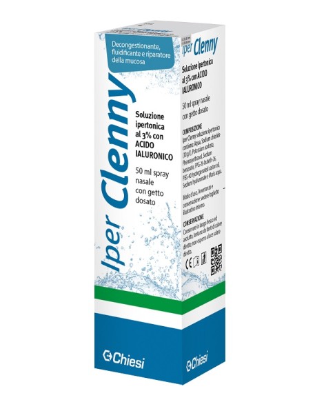 IPER CLENNY SPRAY NASALE GETTO DOSATO SOLUZIONE IPERTONICA 3% SODIO CLORURO 30 G/L CON ACIDO IALURONICO 50 ML