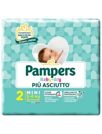 PANNOLINI PER BAMBINI PAMPERS BABY DRY DOWNCOUNT NO FLASH MINI 24 PEZZI BUONO SCONTO